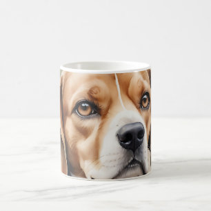 Zachte Waterverf Beagle Portret met Fluid Koffiemok