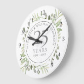 Zachte waterverf bladeren 25e verjaardag grote klok (Hoek)