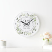Zachte waterverf bladeren 25e verjaardag grote klok (Huis)