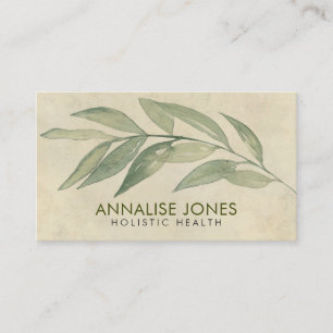 Zachte Waterverf bladeren op papier Visitekaartje