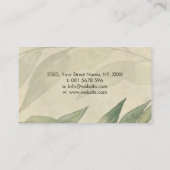 Zachte Waterverf bladeren op  papier Visitekaartje (Achterkant)