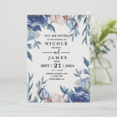 Zachte Waterverf Blauwe Bloemen Kaart (Staand voorkant)