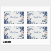 Zachte Waterverf Blauwe Bloemen Rechthoekige Sticker (Vel)