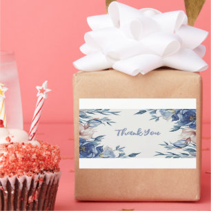 Zachte Waterverf Blauwe Bloemen Rechthoekige Sticker