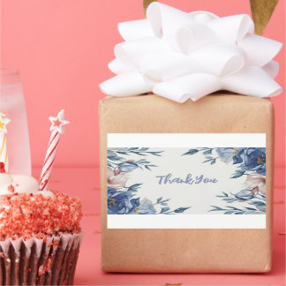 Zachte Waterverf Blauwe Bloemen Rechthoekige Sticker