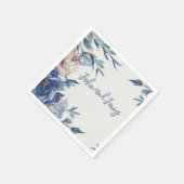 Zachte Waterverf Blauwe Bloemen Servet (Hoek)