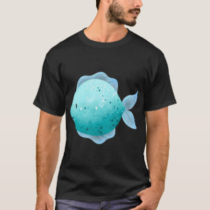 Zachte Waterverf Blauwe Vis Oceaan Leven Sticker T-shirt