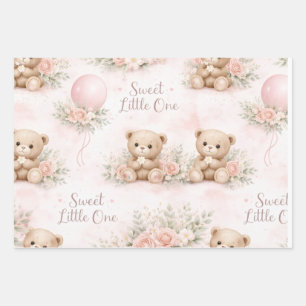 Zachte Waterverf Bloem Ballon blus beer Inpakpapier Vel