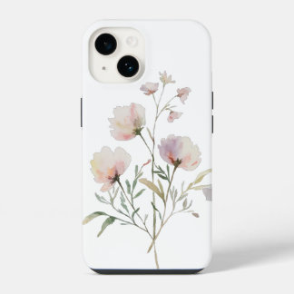 Zachte Waterverf Bloem iPhone Hoes 14 Hoesje