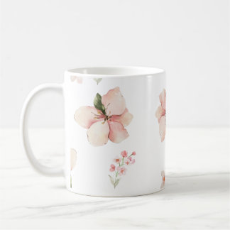 Zachte Waterverf Bloem Naadloos Patroon Koffiemok