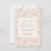 Zachte waterverf bloem neutrale beige uitnodiging (Voorkant)