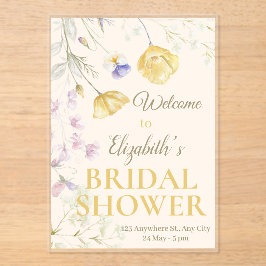 Zachte Waterverf Bloemen Aanpasbare Bruidsdouche Acryl Uitnodigingen