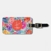 Zachte Waterverf Bloemen Bagage Label (Voorkant horizontaal)