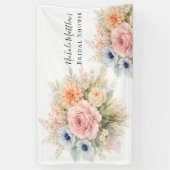 Zachte Waterverf Bloemen Bruidsdouche Spandoek (Verticaal)