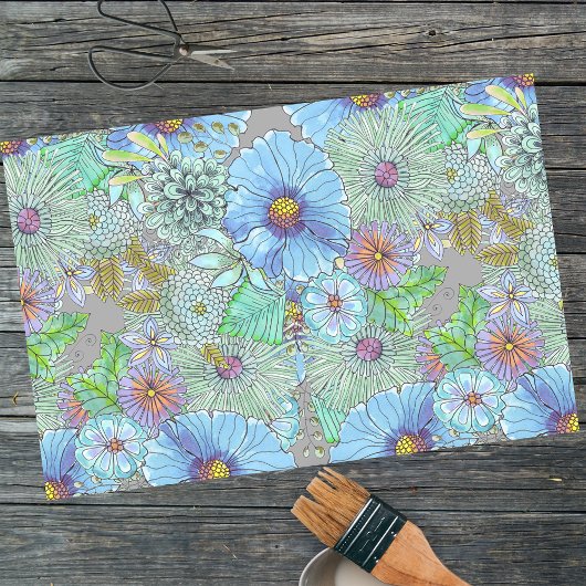 Zachte Waterverf Bloemen en bladeren Decoupage Tissuepapier