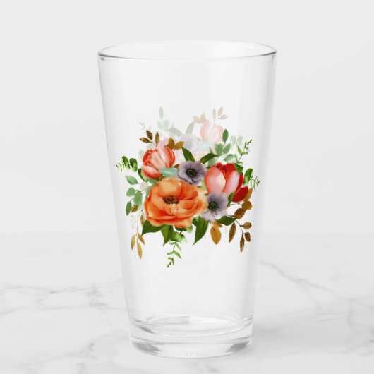 Zachte waterverf bloemen glas (Voorkant)