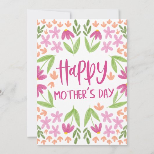 Zachte Waterverf Bloemen - Happy Mother's Day (Voorkant)