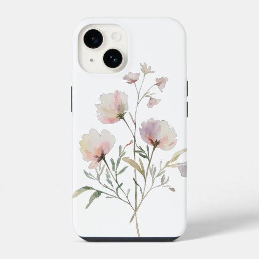 Zachte Waterverf Bloemen iPhone Case iPhone Hoesje (Achterkant)