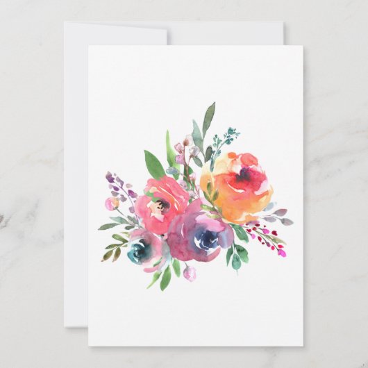 Zachte Waterverf Bloemen Modern Elegant Huwelijk Kaart (Achterkant)