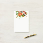 Zachte waterverf bloemen post-it® notes (Op bureau)