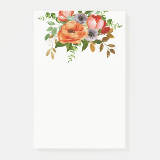 Zachte waterverf bloemen post-it® notes (Voorkant)