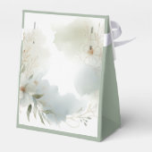 Zachte Waterverf Bloemen Sage Green Wedding Bedankdoosjes (Achterkant)