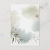 Zachte Waterverf Bloemen Sage Green Wedding Informatiekaartje (Achterkant)