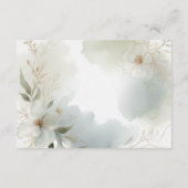 Zachte Waterverf Bloemen Sage Green Wedding Informatiekaartje (Achterkant)