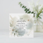 Zachte Waterverf Bloemen Sage Green Wedding Kaart (Staand voorkant)