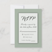 Zachte Waterverf Bloemen Sage Green Wedding RSVP Kaartje (Voorkant)