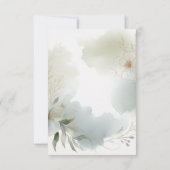 Zachte Waterverf Bloemen Sage Green Wedding RSVP Kaartje (Achterkant)