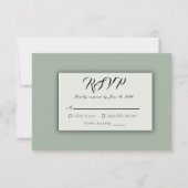 Zachte Waterverf Bloemen Sage Green Wedding RSVP Kaartje (Voorkant)