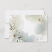 Zachte Waterverf Bloemen Sage Green Wedding RSVP Kaartje (Achterkant)