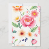 Zachte waterverf bloemen + witte achtergrond bruil kaart (Achterkant)