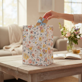 Zachte Waterverf Bloemige Botanische Patroon Medium Cadeauzakje