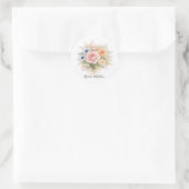 Zachte Waterverf Bloemige Bruiloft Ronde Sticker (Tas)