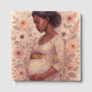 Zachte Waterverf Bloemige Zwarte Baby Shower Gastenboek