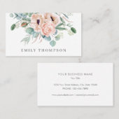 Zachte Waterverf Bloempapavers en Rozen Visitekaartje (Voorkant / Achterkant)