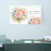 Zachte Waterverf Bloemrijke Bruidsdouche Spandoek (Beurs)