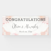 Zachte Waterverf Blush Bloemen Bruiloft Banner (Horizontaal)