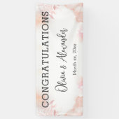 Zachte Waterverf Blush Bloemen Bruiloft Banner (Verticaal)