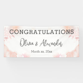 Zachte Waterverf Blush Bloemen Bruiloft Banner