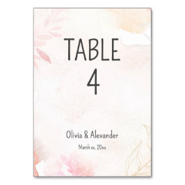 Zachte Waterverf Blush Bloemen Bruiloft Kaart