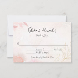 Zachte Waterverf Blush Bloemen Bruiloft RSVP Kaart