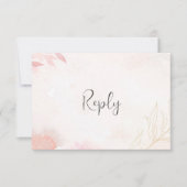 Zachte Waterverf Blush Bloemen Bruiloft RSVP Kaart (Voorkant)