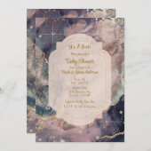 Zachte Waterverf Celestial Galaxy Baby Kaart (Voorkant / Achterkant)