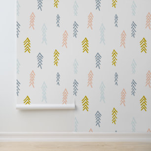 Zachte Waterverf Chevron Patroon Behang