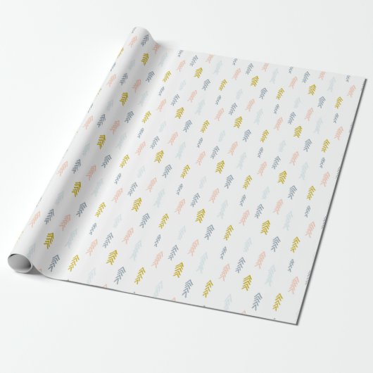 Zachte Waterverf Chevron Patroon Cadeaupapier (Uitgerold)