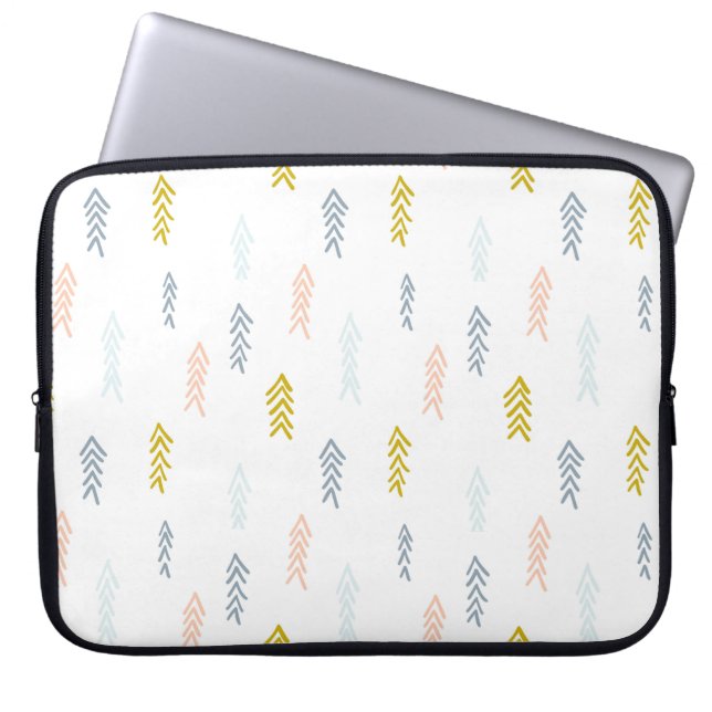 Zachte Waterverf Chevron Patroon Laptop Sleeve (Voorkant)