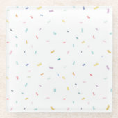 Zachte Waterverf Confetti Pattern Glazen Onderzetter (Voorkant)